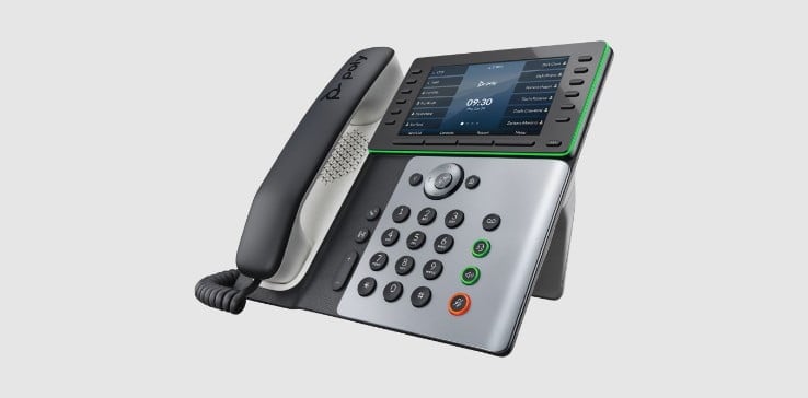 Poly Edge E500 desk phone with handset​